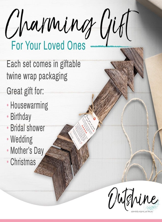OUTSHINE Wooden Arrows for Farmhouse Wall Decor, Rustic Brown (Set of 3) | Cute Wood Arrows for Bedroom Decor, Bathroom Decor, Kitchen Decor, Nursery Wall Decor, Office Decor, Rustic Wedding Decor - Image 3