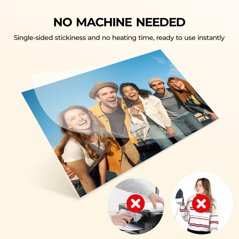 HTVRONT Self-Adhesive Laminating Sheets - 20 Sheets, 4mil, 9 x 12 Inches Self Laminating Sheets, No Machine Needed, Clear Laminating Sheets for Protecting Documents, Photos, Menus, Stickers - Image 2
