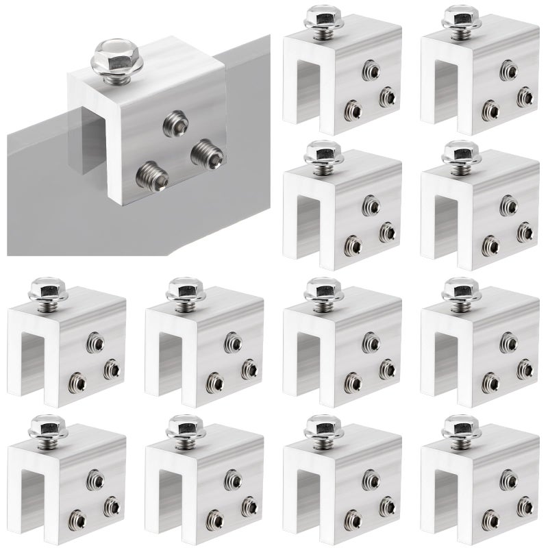Racewill 12PCS Standing Seam Roof Clamps Metal Roof Fixing Clamps Racking Bracket for Solar Panel Module Installation Starlink Base Heat Cable and Snow Guard Attachment - Image 2