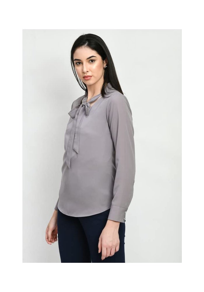 Exude Lilac Front Tie Up Formal Top for Women - Image 2