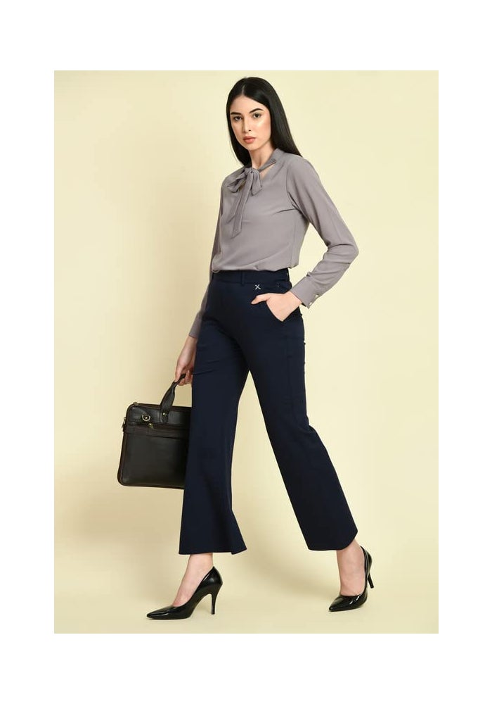 Exude Lilac Front Tie Up Formal Top for Women - Image 5