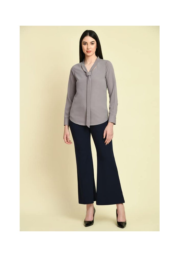 Exude Lilac Front Tie Up Formal Top for Women - Image 4