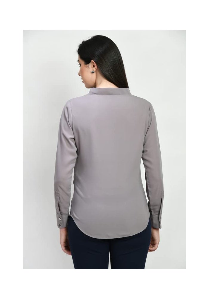 Exude Lilac Front Tie Up Formal Top for Women - Image 3
