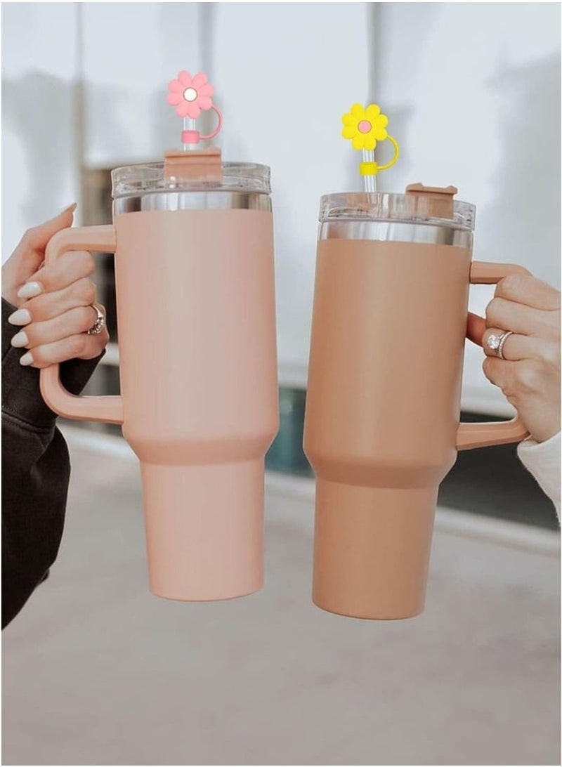 6 PCS Straw Covers Cap, 10mm Straw Cover for Stanley Cup, Food Grade Straw Covers Cap, Silicone Cute Large Cloud Flower Straw Topper Tips Cover, Protector Plugs for Cup (Multicolor)  - Image 3