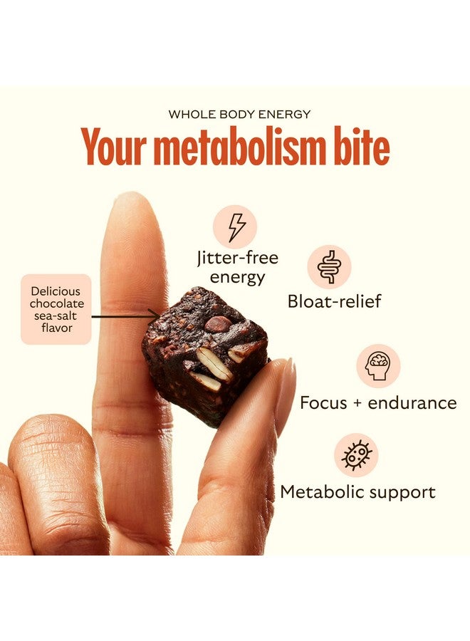 GEM Energy Aid Caffeinated Bite, 40mg Caffeine, Ginseng Root, L-Theanine, Holistic Sustained Energy, Supports Metabolism & Endurance | Chocolate Cacao Sea Salt | 28 Servings - Image 2