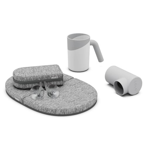 Lalo Bathtime Essentials - 3-Piece Set Includes Knee & Elbow Saver, Rinse Cup, & Spout Cover - Comfortable Baby Bath Essentials Made from Safe, Durable Materials - Easy to Clean - Coconut - Image 1