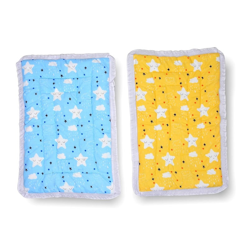 SmallBerry™ Newborn Baby Godadi Bedding Set with Mattress | Multi-Color & Design for Infants | Pack of 2 | Cozy Nursery Essentials for Your Precious Bundle of Joy (Yellow&Blue) - Image 2