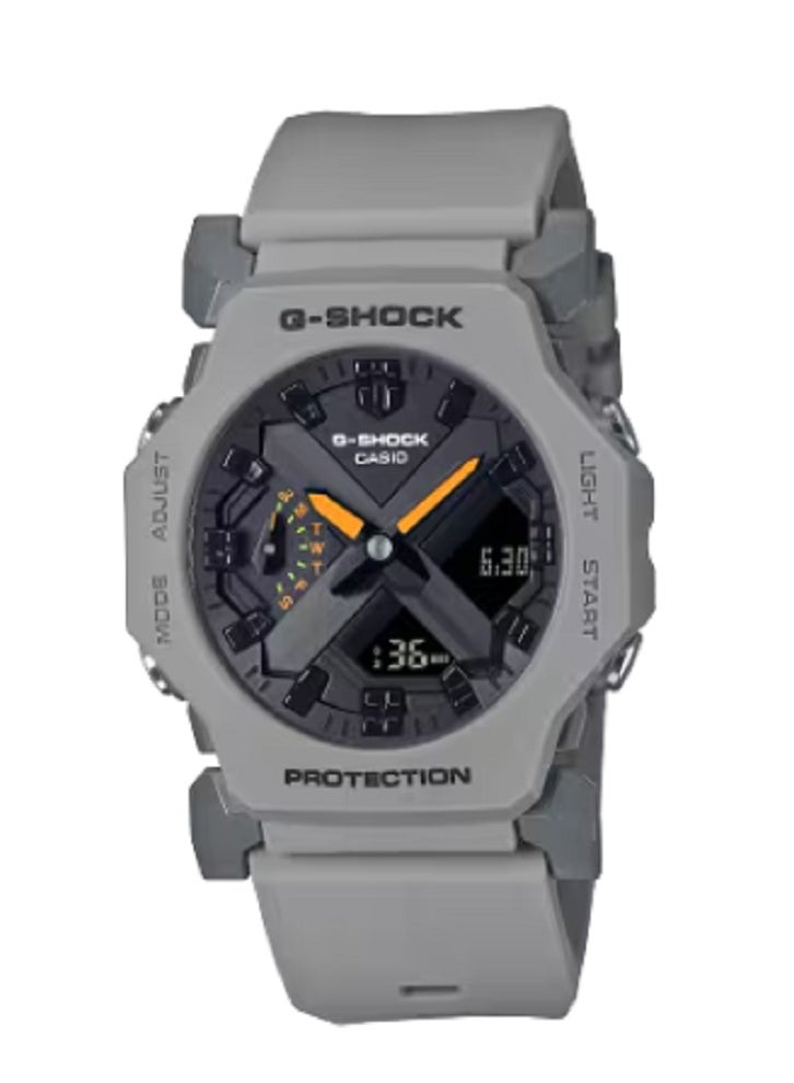 كاسيو G-SHOCK GA-2300-8A: ساعة تناظرية رقمية صغيرة الحجم باللون الرمادي