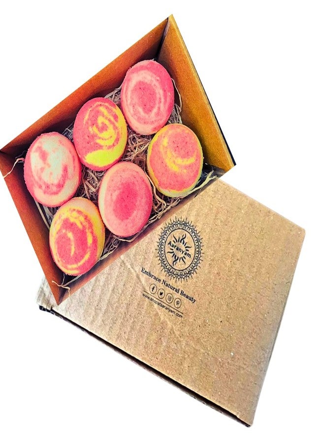 Aaranyam | fluorescent Bath Bomb - spa - |Refreshing hot water bath hydrating moisturizing enchanting Fizzy Aromatic Bath Bomb (75 g) each - Pack of 6 Perfect Hamper for Women Men (FLORESCENT) - Image 1