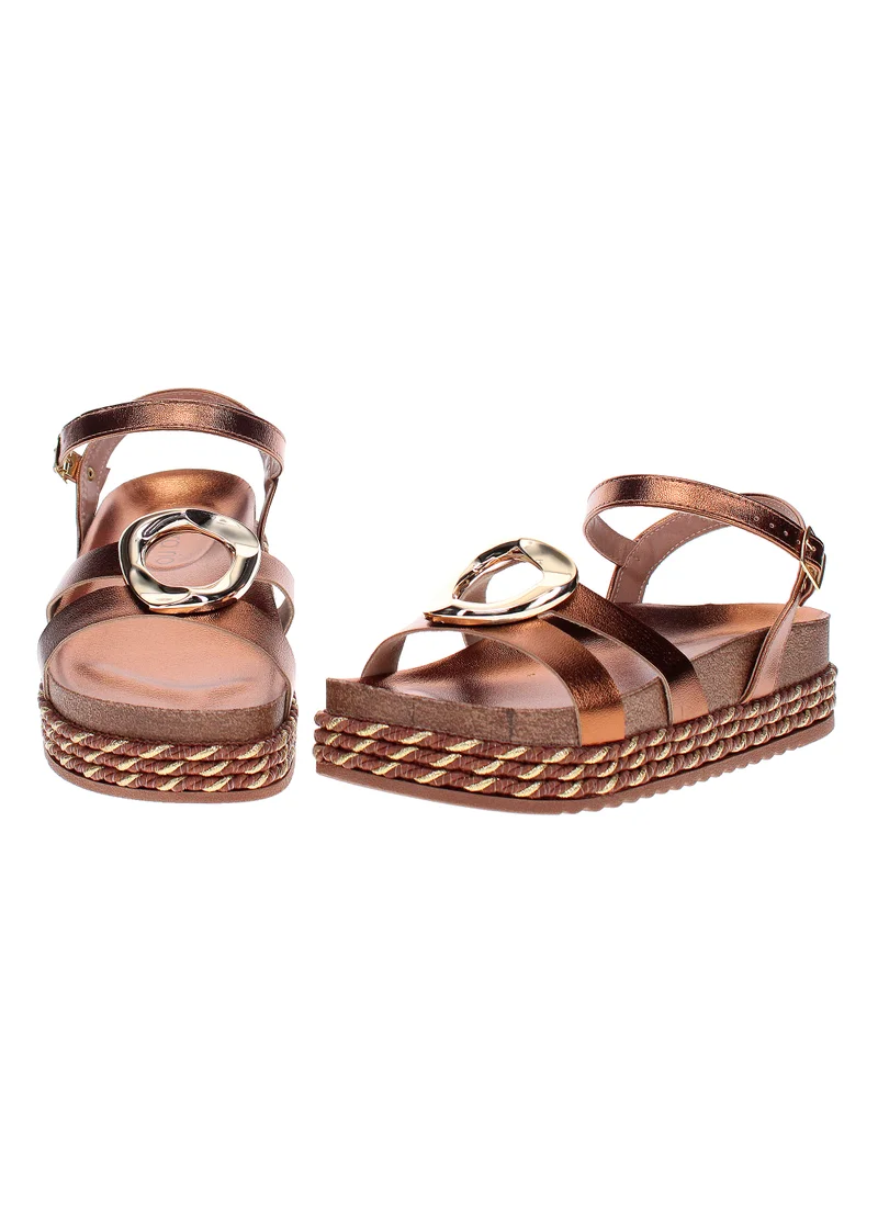 Beira Rio Bronze Beira Rio Women’s Flat Sandals with Back Strap – Secure Fit and Lightweight Daily Wear for Women | Best Price UAE