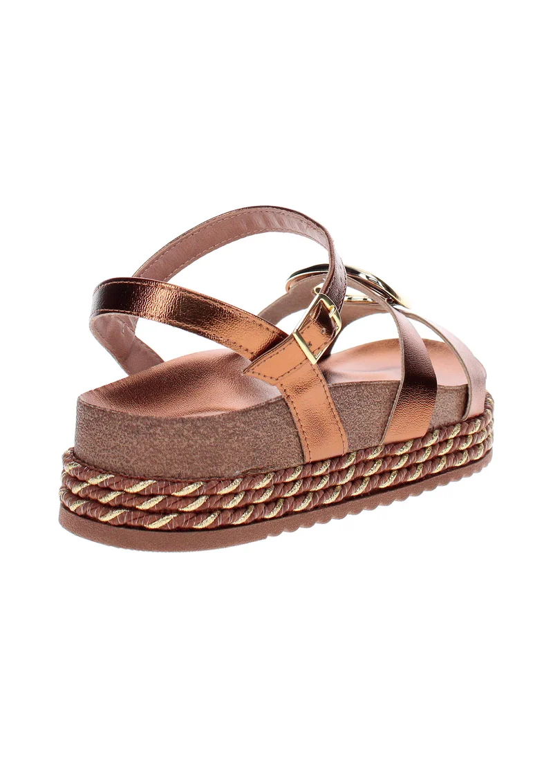 Beira Rio Bronze Beira Rio Women’s Flat Sandals with Back Strap – Secure Fit and Lightweight Daily Wear for Women | Best Price UAE