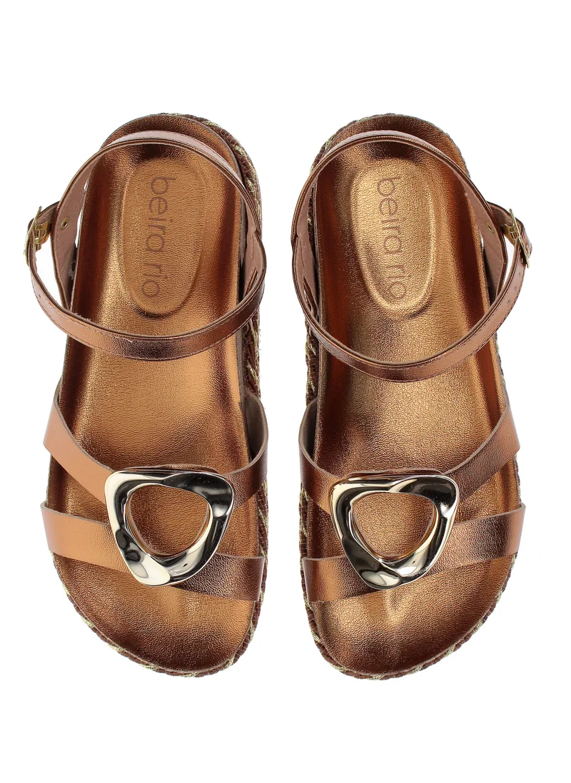 Beira Rio Bronze Beira Rio Women’s Flat Sandals with Back Strap – Secure Fit and Lightweight Daily Wear for Women | Best Price UAE