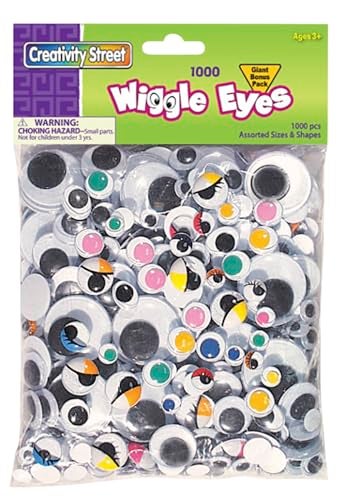 Chenille Kraft Wiggle Eyes including Painted Lids - Pack of 1000 - Assorted Colors and Sizes - Image 1