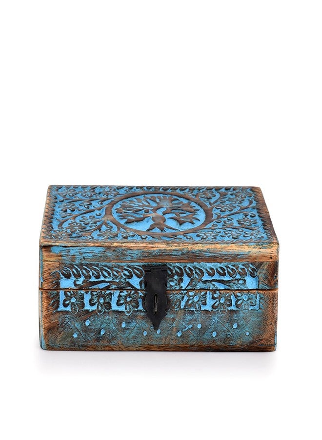BHAVATU |Wooden Jewelry Box, Tarot Box, Celestial Home Decor, Witch Box, Tree of Life, Trinket Box |Size- 8" x 5" x 2.5",| Decorative Storage Bin - Image 3