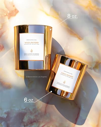 Benevolence LA Wild Lavender Wood Wick Candles | Soy Scented Candles for Home | Gifts for Women and Men | Home Fragrance | Aromatherapy | Shelf Decor, Bathroom Freshener | 8oz, 45 Hour Burn - Image 4
