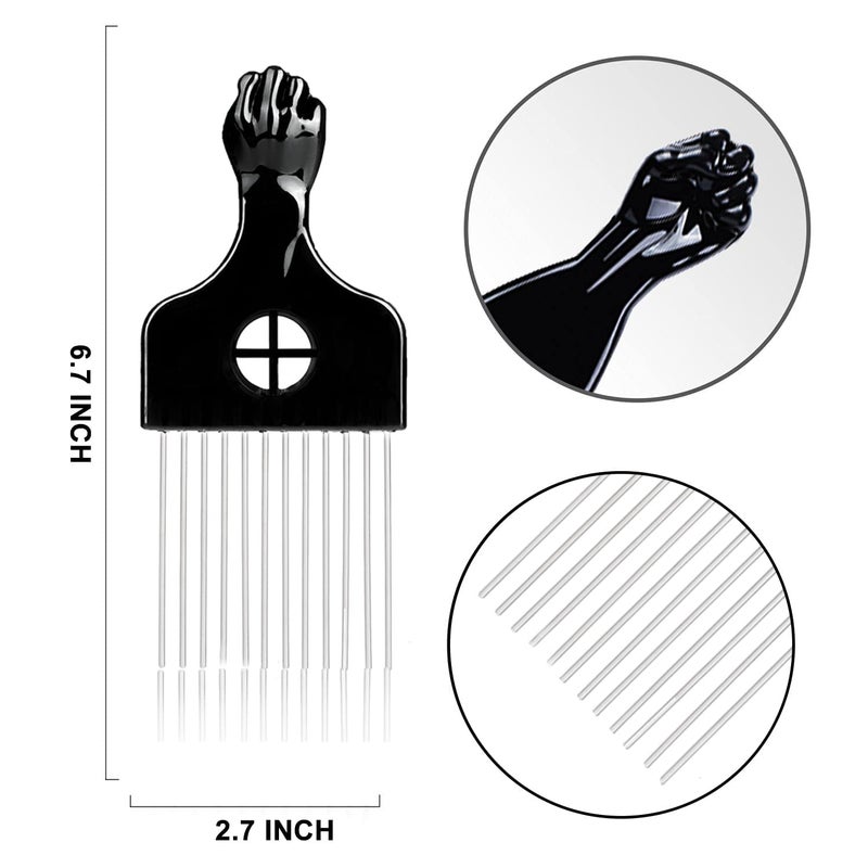 Supaze 3Pcs Hair Styling Set for All - Curl Brush, Twist Sponge for Textured Hair with Metal Pick - Image 5