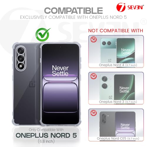 7-Seven 7SEVEN® Back Cover for OnePlus Nord 5 5G Transparent Mobile Back Case Shock Proof Design Camera Edges Protection Crystal Clear 1+ Phone Case Silicon Soft TPU and Flexible Bumper Phone Cover - Image 2