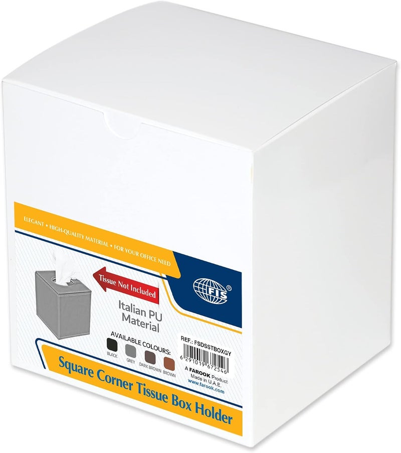 FIS Small Square Corner Tissue Box - Grey - Image 2