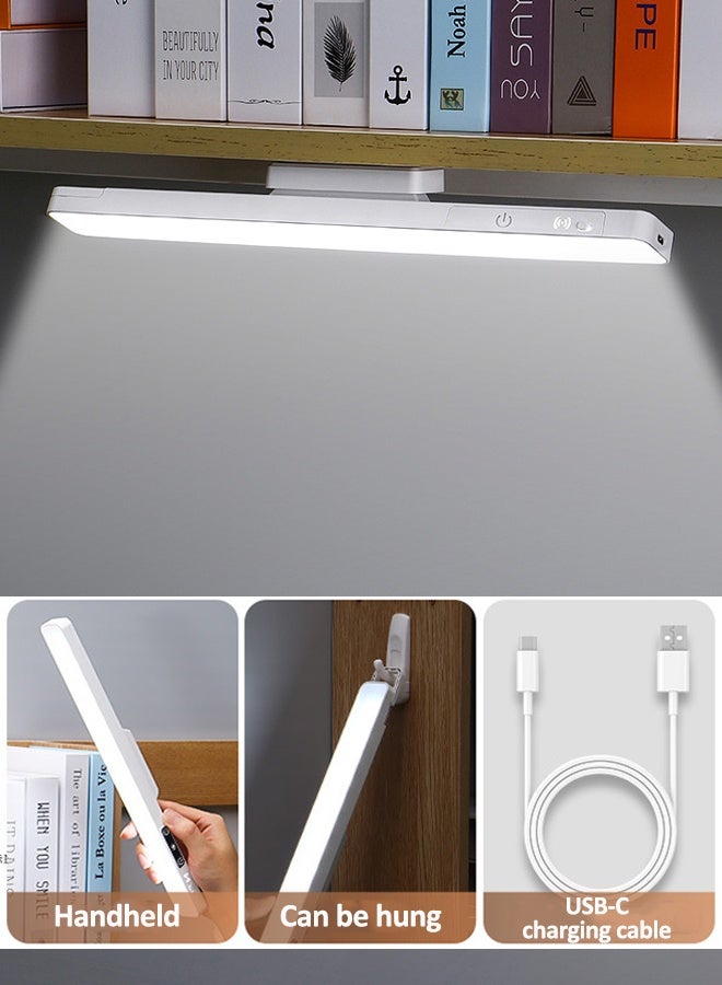 شريط إضاءة LED مغناطيسي قابل لإعادة الشحن تحت إضاءة الخزانة، شريط إضاءة جداري يعمل بالبطارية اللاسلكية، ضوء مرآة يعمل باللمس مع 3 أوضاع ألوان، مثالي لرفوف الحائط، والخزائن، والمرايا، وجانب السرير - Image 1