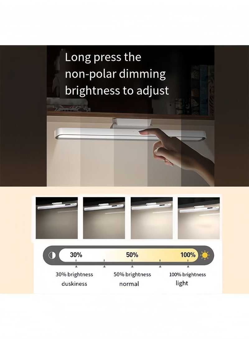 شريط إضاءة LED مغناطيسي قابل لإعادة الشحن تحت إضاءة الخزانة، شريط إضاءة جداري يعمل بالبطارية اللاسلكية، ضوء مرآة يعمل باللمس مع 3 أوضاع ألوان، مثالي لرفوف الحائط، والخزائن، والمرايا، وجانب السرير - Image 4