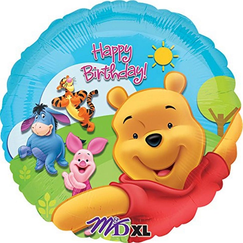 Amscan Anagram International Pooh and Friends Sunny Birthday Foil Balloon, 18", Multicolor