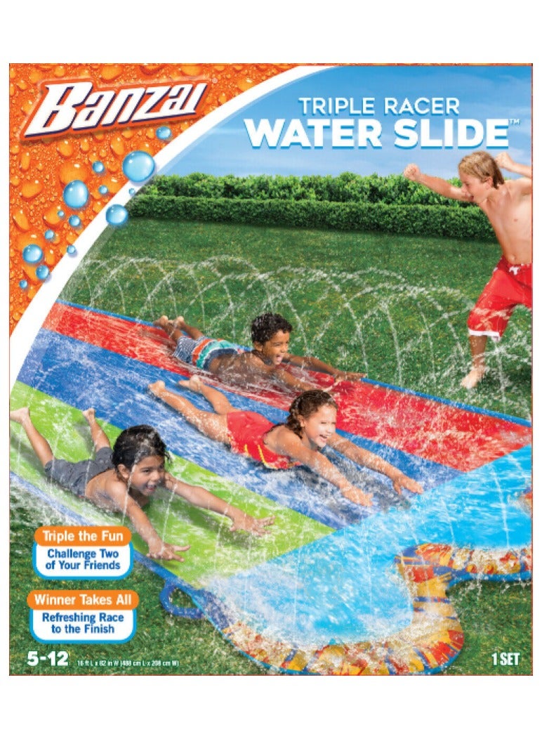 Banzai Banzai Triple Racer Water Slide - 16Ft (L) - Image 1