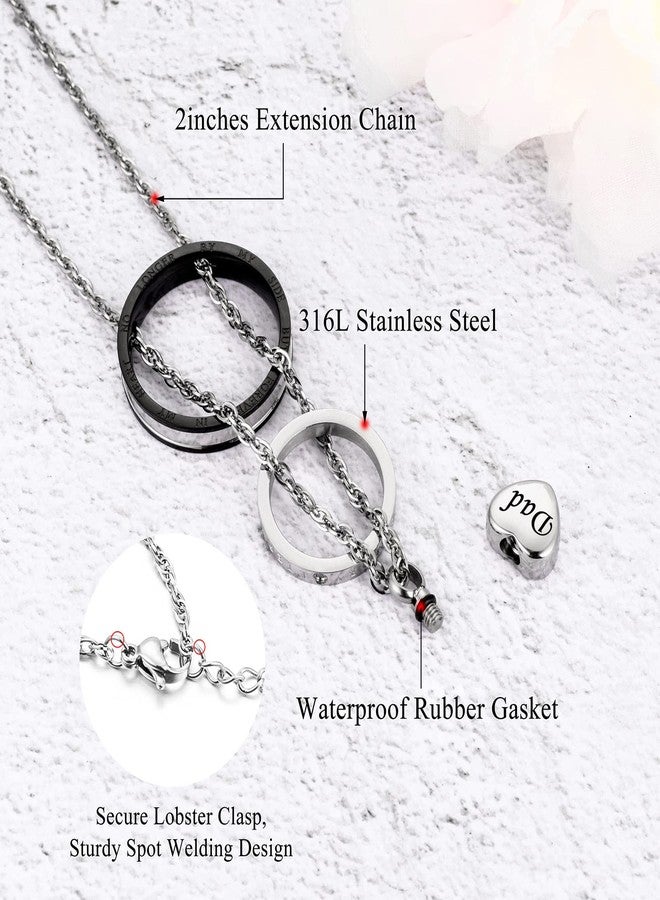 XIUDA Cremation Urn Necklace for Ashes with Box Eternal Memory Carved Keepsake Stainless Steel Urn Jewelry Memorial Ash Holder - Image 3