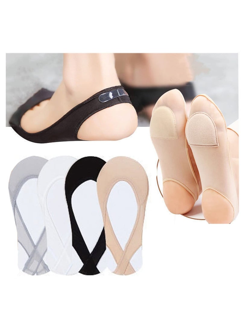 Sock-Style Metatarsal Pads for Women, Ball of Foot Cushions for Pain Relief and Foot Fatigue, Anti-Shedding Design, 4 Pairs for Blister and Callus Support, Focus on Foot Health. - Image 1