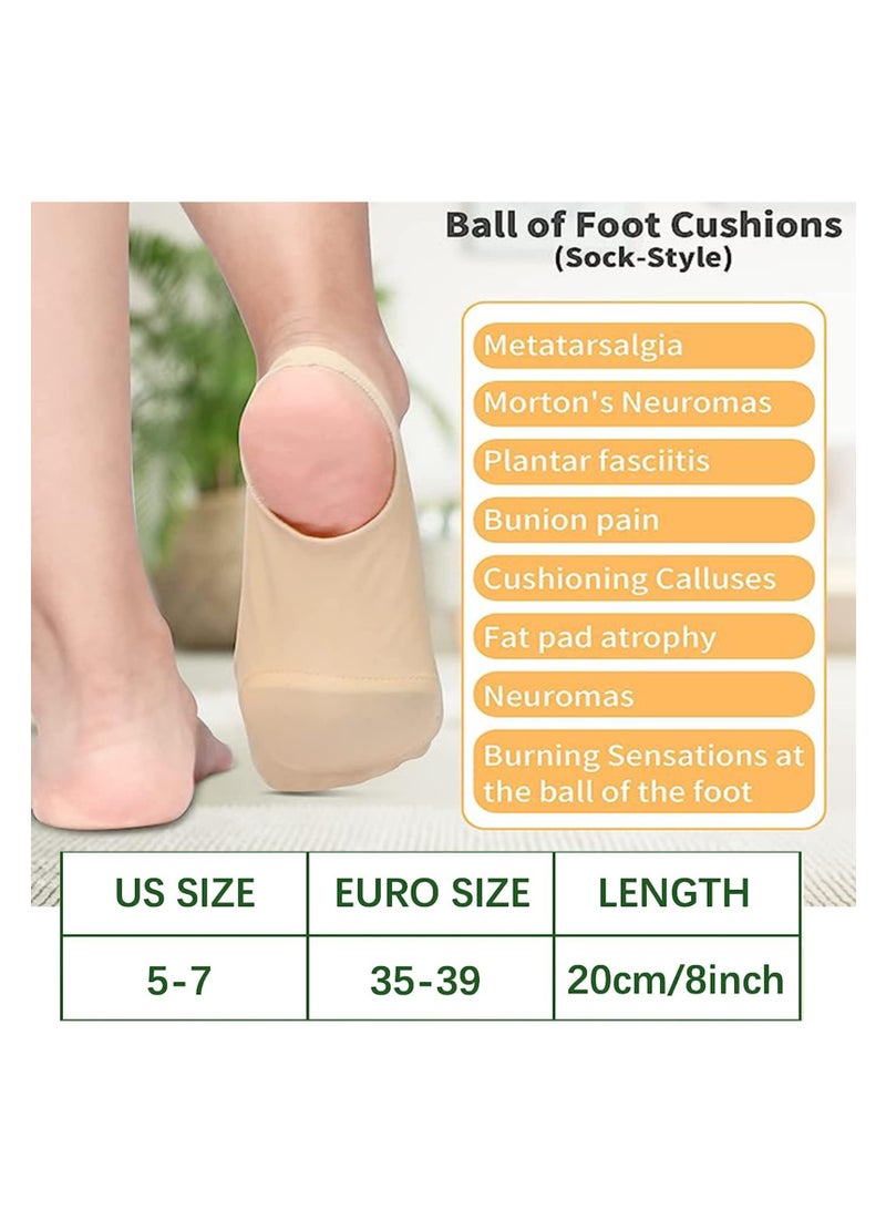 Sock-Style Metatarsal Pads for Women, Ball of Foot Cushions for Pain Relief and Foot Fatigue, Anti-Shedding Design, 4 Pairs for Blister and Callus Support, Focus on Foot Health. - Image 4