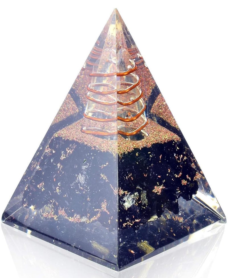 Orgonite Crystal Orgone Pyramid-Black Tourmaline-Crystal-Chakra Balancing Orgone Energy Generator- Nubian Orgonite Pyramid for Spiritual Healing, Meditaion, Yoga, Reiki Gifts, Office and Home Decor - Image 1