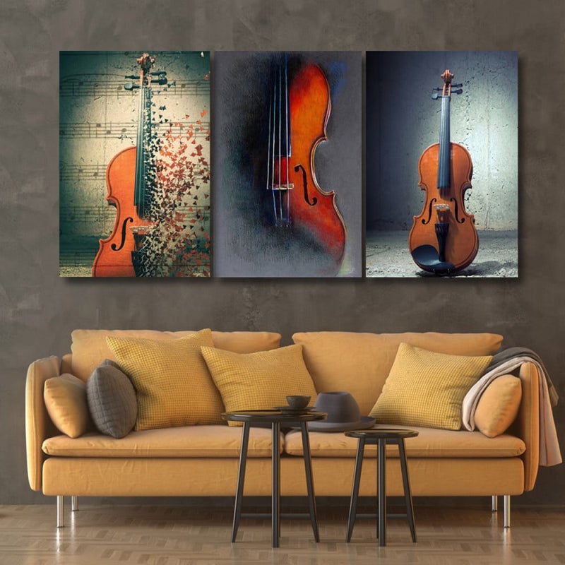 Marktna Three luxurious modern canvas prints with a hollow frame, measuring (90×40), three pieces - Image 1