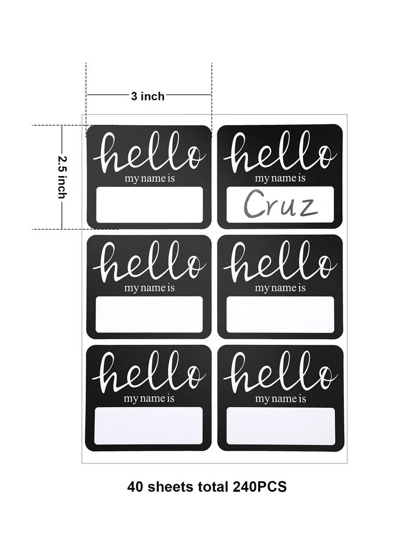 SYOSI Name Stickers, 40 Sheets Hello Name Tags Stickers Baby Kids Name Sticker Labels for Home Classroom School Conferences Office and Mailing - Image 4