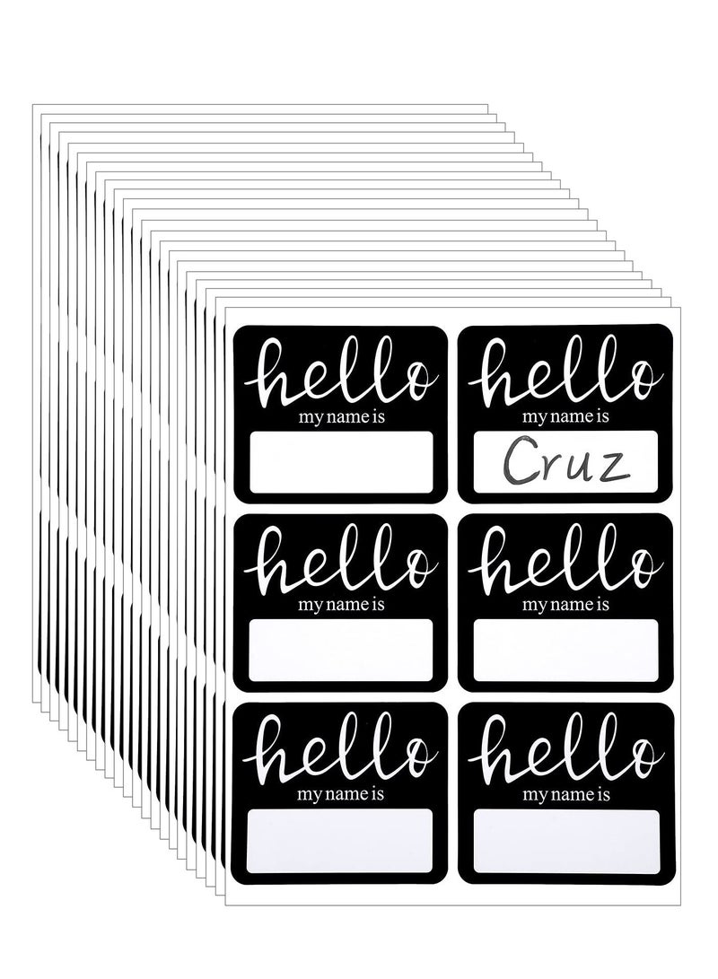 SYOSI Name Stickers, 40 Sheets Hello Name Tags Stickers Baby Kids Name Sticker Labels for Home Classroom School Conferences Office and Mailing - Image 1