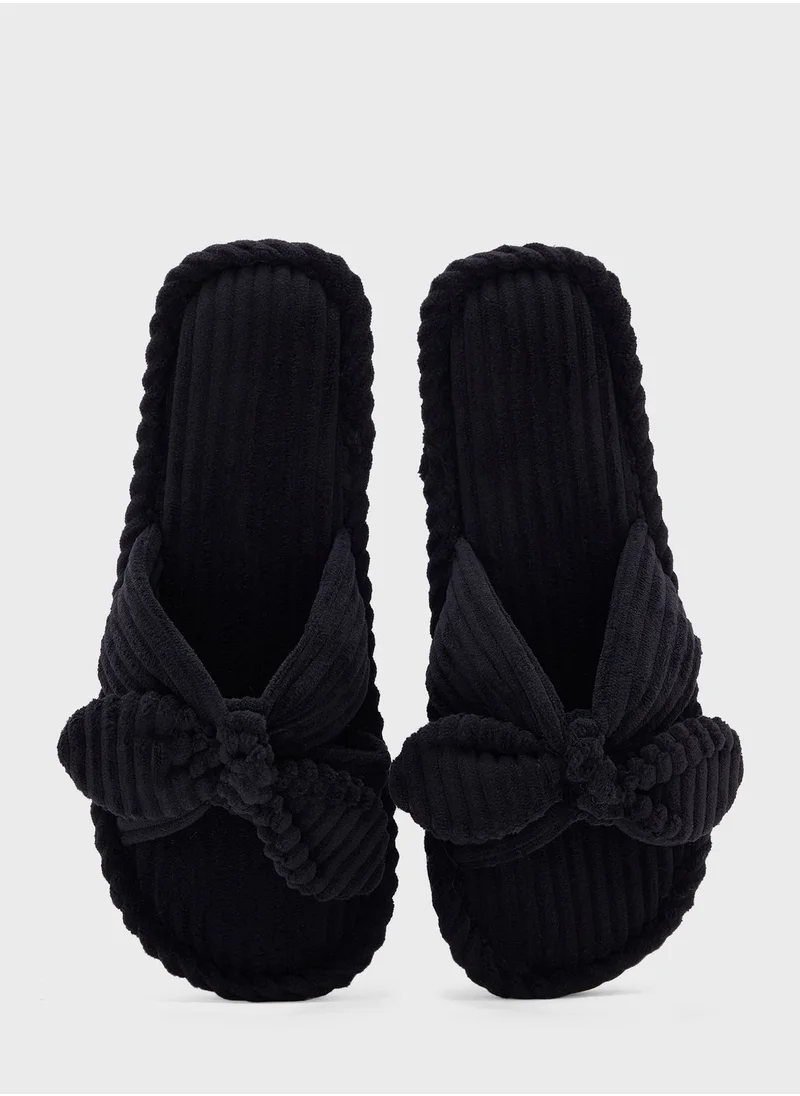 Ginger Bow Detail Bedroom  Slippers