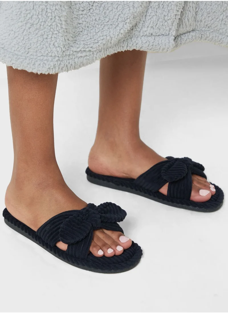 Ginger Bow Detail Bedroom  Slippers