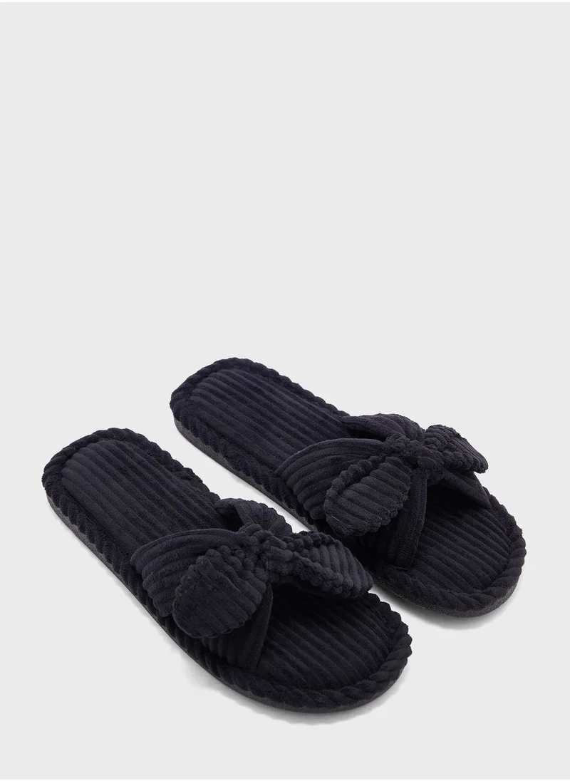 Ginger Bow Detail Bedroom  Slippers