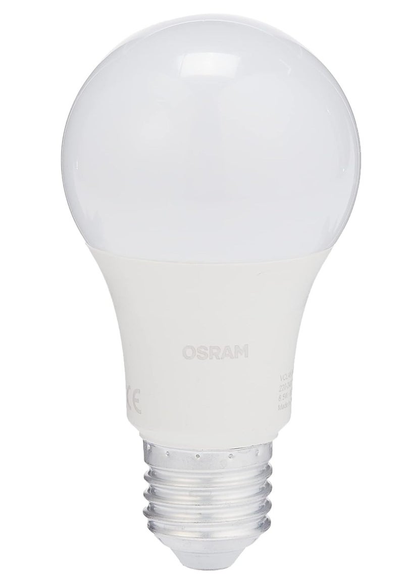 Osram LED Classic 8.5W E27 Frosted Cool White LED Bulb Energy Efficient 6500K Screw Base Replacement Lamp for 60W Incandescent Bright Daylight Indoor Lighting for Home Office Ceiling & General Use