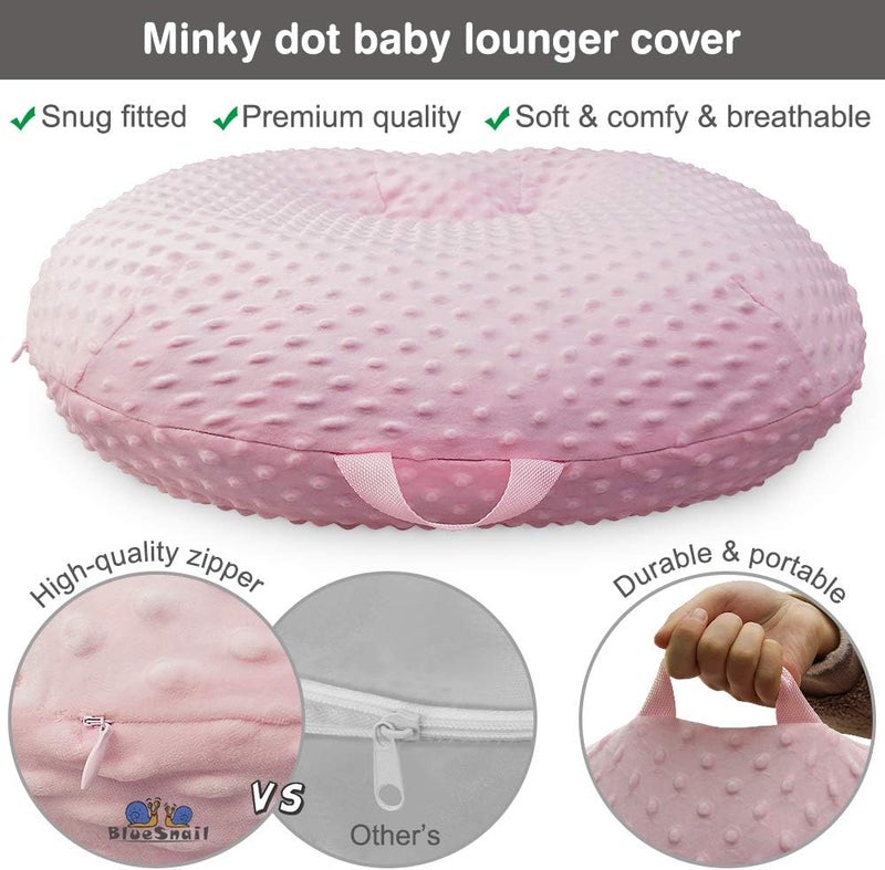 بلو سنيل غطاء كرسي استرخاء حديثي الولادة من BlueSnail Strechy Minky، قابل للإزالة وناعم للغاية ومجهز بإحكام لكرسي استرخاء الأطفال (عبوة واحدة، وردي) - Image 1