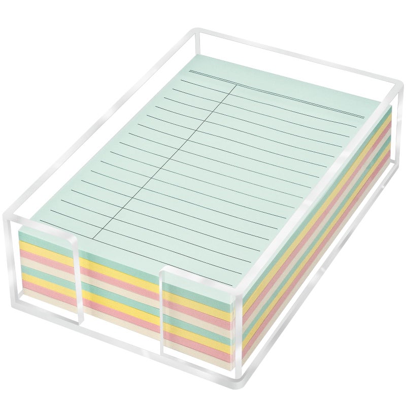 Tecreddy Acrylic Sticky Note Holder, 4 x 6 Crystal Clear Sticky Note Dispenser Acrylic Notepad Holder for School Home Office Desk Organization - Image 1