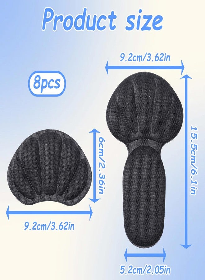 Qulkws 8 Pcs Adhesive Back of Heel Cushion Pads, Heel Grips Inserts for Boots, Reusable Heels Guards Liners, Too Big Loose Shoes, Shoe Liners Heels Protectors Improve Shoe Fit for Women Men - Image 2