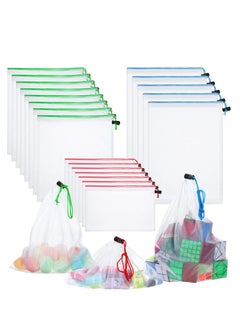 RATSAW 20Pcs Reusable Mesh Pouch Toy Storage Bags Drawstring Washable Organization 5 Large 8 Medium 7 Small Puzzles Games Storage  - Image 1