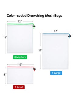 RATSAW 20Pcs Reusable Mesh Pouch Toy Storage Bags Drawstring Washable Organization 5 Large 8 Medium 7 Small Puzzles Games Storage  - Image 2