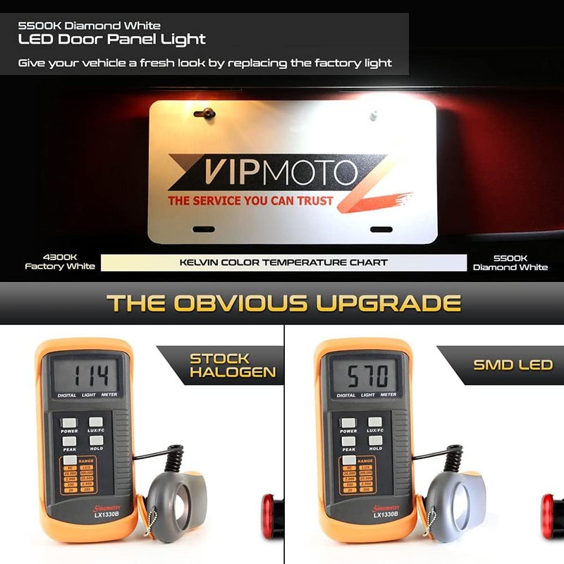 VIPMOTOZ Full LED White & Red Interior Side Door Panel Lights Set for Chevy GMC C/K Series - Image 3