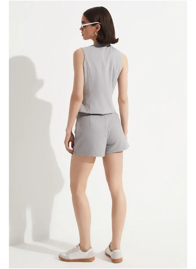 JUNE June Shorts & Skirt Vest Set Light Grey