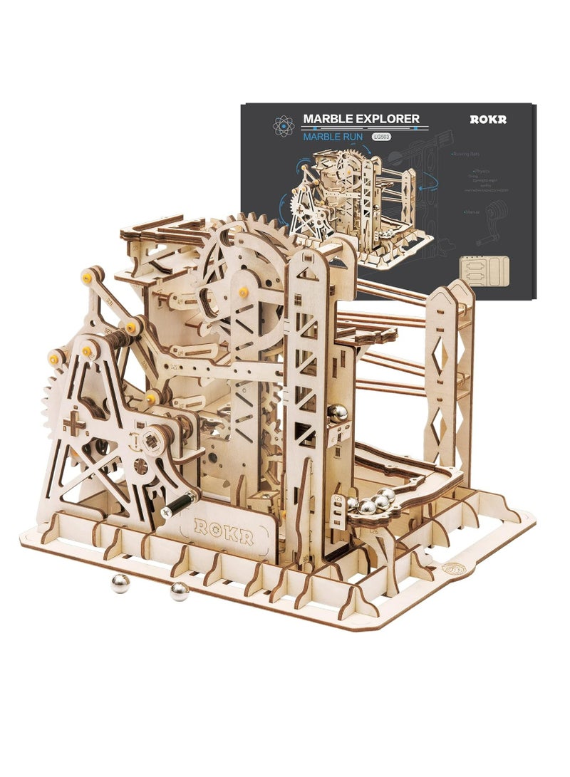 Robotime ROKR Marble Explorer Swingback Wall Marble Run LG503,3D Wooden Puzzles for Adults/Teens, Creative Home Decor, Unique Gift for Craft Hobby Adults/Teens - Image 5