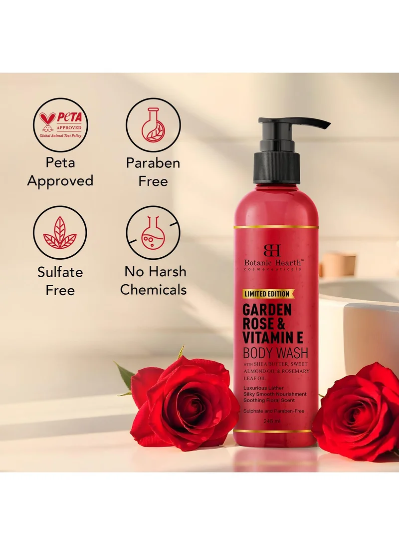 Botanic Hearth Botanic Hearth British Rose & Almond Body Wash with Shea Butter | Moisturizing Body Wash Shower Gel for Softer, Smoother Skin | Sulfate & Paraben Free | for Women & Men | 245ml
