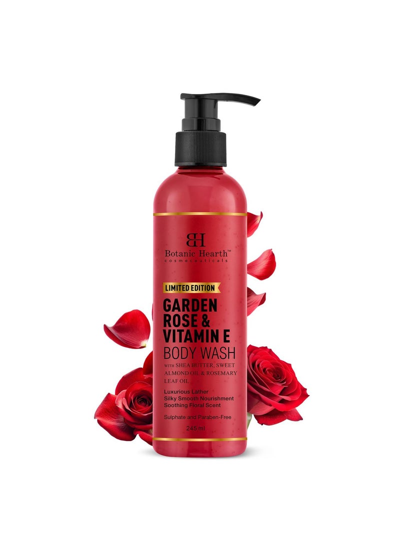 Botanic Hearth Botanic Hearth British Rose & Almond Body Wash with Shea Butter | Moisturizing Body Wash Shower Gel for Softer, Smoother Skin | Sulfate & Paraben Free | for Women & Men | 245ml  - Image 2