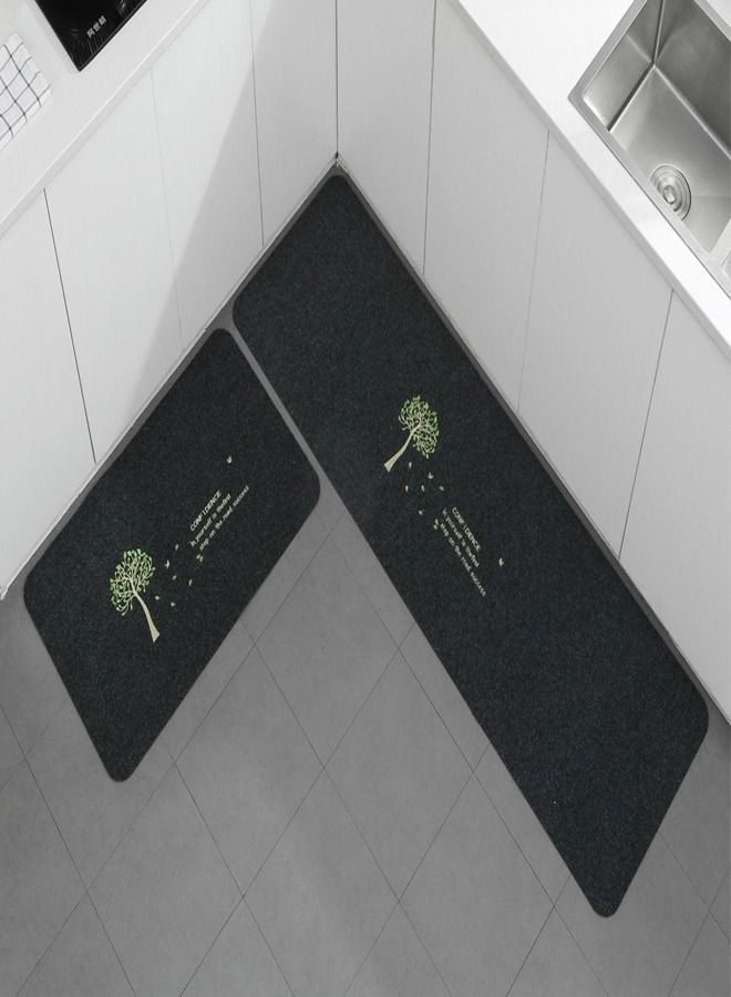 fashionhome 2 Pieces Modern Anti Slip Kitchen Floor Mats 120 x 40 and 60 x 40 cm - Image 1