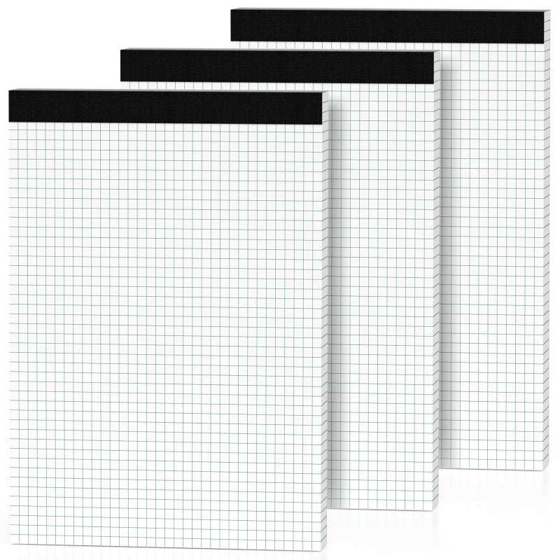 Nichela 3 Pack Graph Paper Pad 8.5 x 11 Quad Ruled Graph Pads 4x4, White Grid Paper Pad Letter Size 8.5 x 11-Inch, Micro-Perforated Graph Paper Notebook Square Math Paper Writing Pads for Office School - Image 1