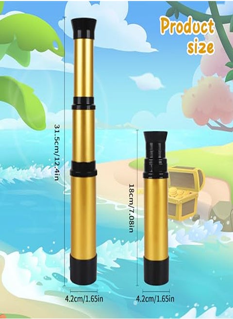Pirate Monocular Telescope Toy – Retractable Kid’s Telescope (Golden)